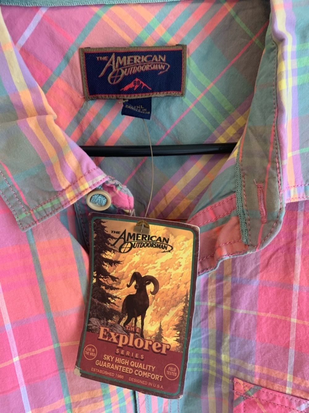 American Outdoorsman XXL Plaid Short Sleeve Button Down Shirt NWT - Picture 4 of 5